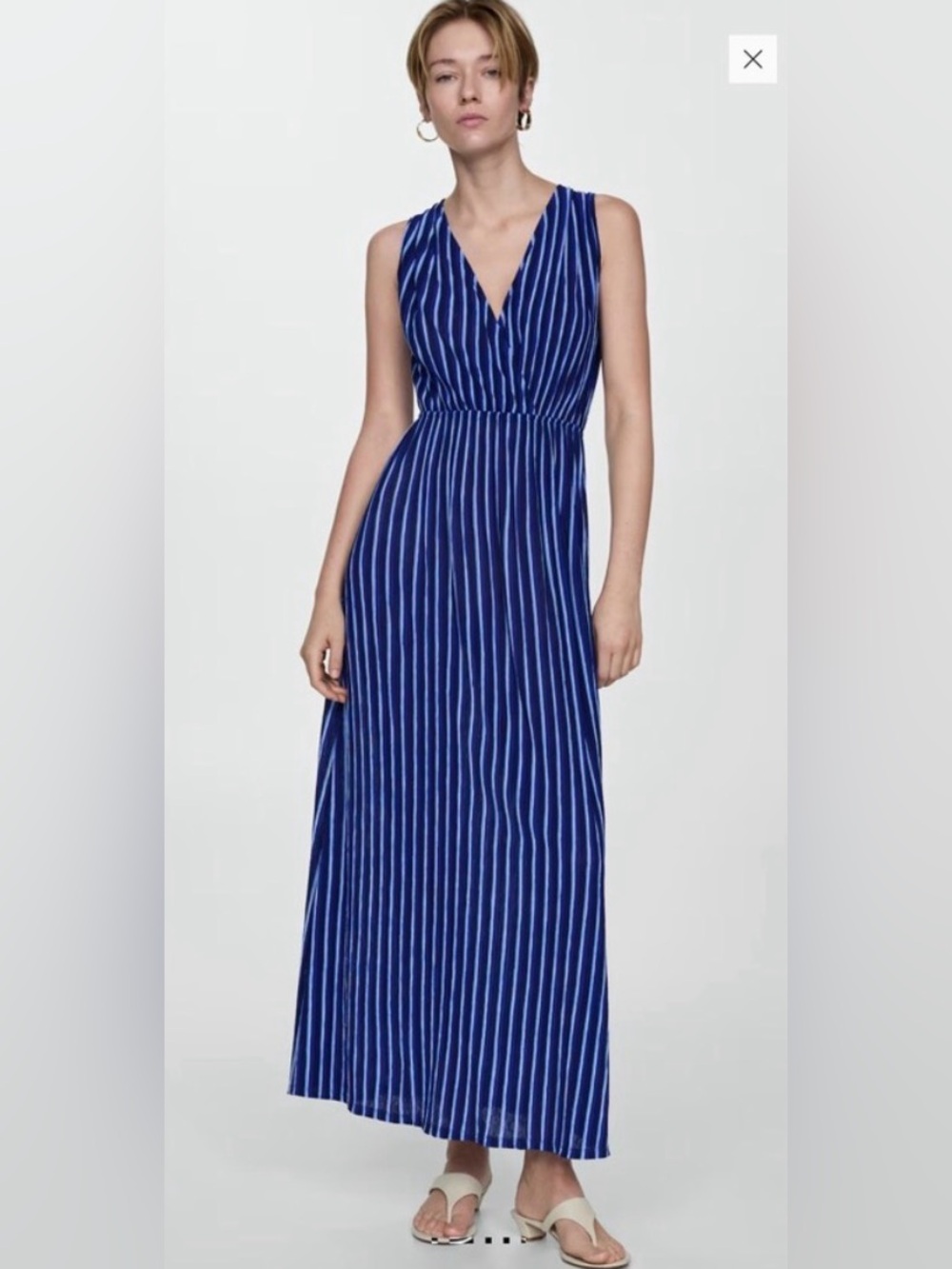 Mango Blue Striped Dress